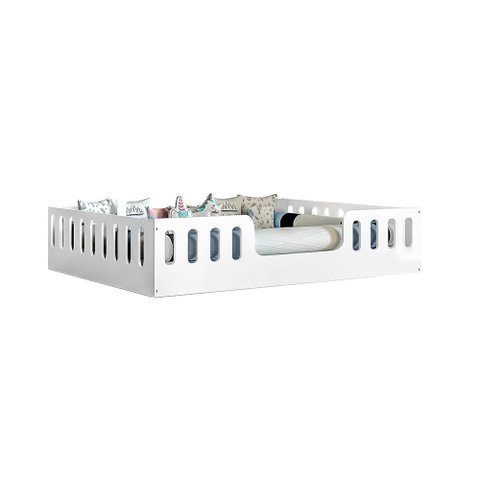Cama Casal Design Montessoriana Helo Branco Incluso Lousa Mágica
