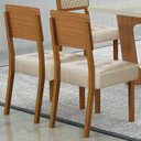 Ver mais imagens de Kit de 2 Cadeiras para Sala de Jantar Pés em Madeira Maciça Liz Bege/Cinamomo/Linho