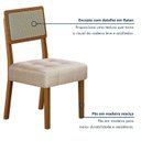 Ver imagem 7 de Kit de 2 Cadeiras para Sala de Jantar Pés em Madeira Maciça Liz Bege/Cinamomo/Linho