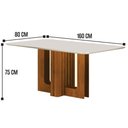 Ver imagem 2 de Mesa de Jantar Sofia 160x80 Canto Copo com Vidro Cinamomo Off White - Leifer