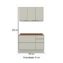 Ver imagem 4 de Cozinha Compacta Fineze 4 Portas 4 Gavetas com Tampo 100% MDF Areia Hp/Cinamomo - Henn