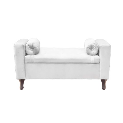 Recamier Baú Félix 120cm Suede Bege - Dominic Decor Felix