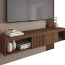 Ver imagem 5 de Painel Selina Ripado 150cm para Tv até 55 com Porta de Correr e Prateleira Mdp Fendi/havana G11 - Gr