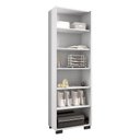 Ver imagem 6 de Mesa para Computador Gávea com Gaveta e Livreiro Office com Portas Pequenas Branco Trama - Móveis Le