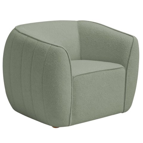 Poltrona Decorativa Premium Provença Bouclé Verde Claro - Nexta Casa