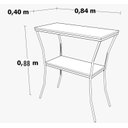 Ver imagem 3 de Aparador Industrial Multiuso com 2 Prateleiras 84x88x40cm Nogal e Preto