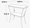 Ver imagem 3 de Aparador Industrial Multiuso com 2 Prateleiras 84x88x40cm Nogal e Preto
