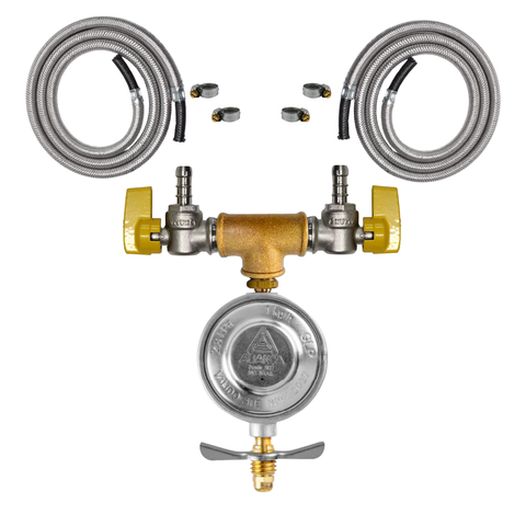 Kit Instalação Fogão Forno Válvula Duas Saídas Gás 2,5m 2,5m