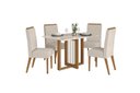 Ver imagem 1 de Mesa Jantar Natali 120 4 Cadeiras Nina Linho - Henn