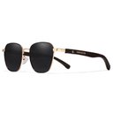 Ver imagem 1 de Óculos de Sol Polarizado Hastes Madeira Proteção Uv400 Cinza Dourado