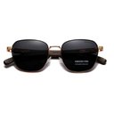 Ver imagem 4 de Óculos de Sol Polarizado Hastes Madeira Proteção Uv400 Cinza Dourado