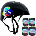 Ver imagem 1 de Kit Capacete Infantil com Joelheiras e Cotoveleiras Dm Radical Preto -esportes Radicais +6 Anos