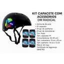Ver imagem 6 de Kit Capacete Infantil com Joelheiras e Cotoveleiras Dm Radical Preto -esportes Radicais +6 Anos