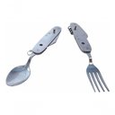 Ver imagem 2 de 5 Kit Talher com Garfo Colher Faca Canivete Trilha Camping