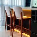 Ver imagem 2 de Banqueta Tami 50cm Madeira Maciça | Linho Off White - Sallar Home