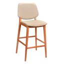 Ver imagem 1 de Banqueta Tami 50cm Madeira Maciça | Linho Off White - Sallar Home