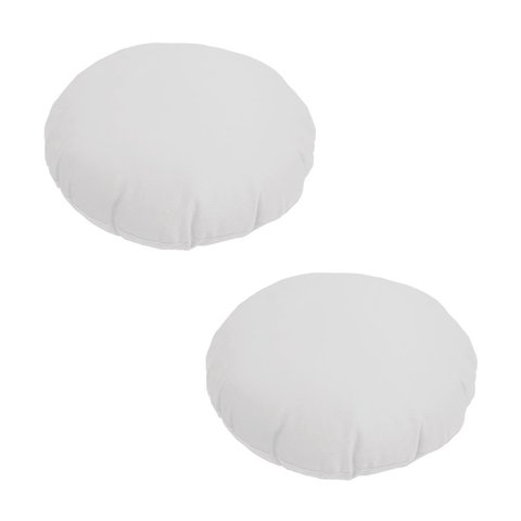 2 Almofadas Redondas em Veludo Cor:branco