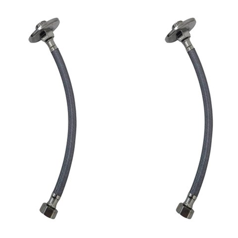 Kit 2 Engate Mangueira Flexível Trançado 30cm Alta Pressão
