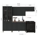 Ver imagem 4 de Armário de Cozinha Modulada Compacta Fidelitá Nara 100% MDF 4 Peças 280cm 12 Portas 2 Gavetas sem