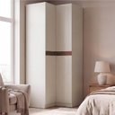 Ver imagem 1 de Guarda Roupa de Canto Reto Planejado com Portas Corino Hera CabeCasa MadeiraOriginals Off White