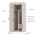 Ver imagem 5 de Guarda Roupa de Canto Reto Planejado com Portas Corino Hera CabeCasa MadeiraOriginals Off White