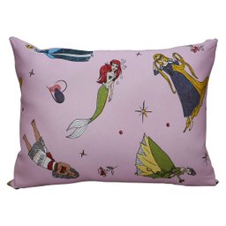 Fronha Portallar Malha Estampada Disney Princesas Brilhantes 48cmx68cm Rosa - 1