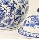 Ver imagem 5 de Pote Potiche Porcelana Azul Branco Floral Clássico Decoração