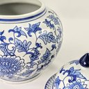 Ver mais imagens de Pote Potiche Porcelana Azul Branco Floral Clássico Decoração