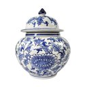 Ver imagem 1 de Pote Potiche Porcelana Azul Branco Floral Clássico Decoração