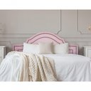 Ver imagem 1 de Cabeceira King Luxo 193x60 Courino Rosa Tachas Fumê