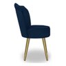 Kit 4 Cadeiras de Jantar Pétala com Pés em Aço Dourado Veludo Azul Marinho Bz Home Decor - 2