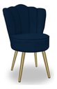 Ver imagem 3 de Kit 4 Cadeiras de Jantar Pétala com Pés em Aço Dourado Veludo Azul Marinho Bz Home Decor