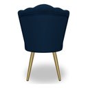Ver imagem 5 de Kit 4 Cadeiras de Jantar Pétala com Pés em Aço Dourado Veludo Azul Marinho Bz Home Decor