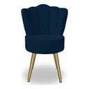 Ver imagem 4 de Kit 4 Cadeiras de Jantar Pétala com Pés em Aço Dourado Veludo Azul Marinho Bz Home Decor
