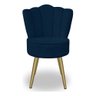 Kit 4 Cadeiras de Jantar Pétala com Pés em Aço Dourado Veludo Azul Marinho Bz Home Decor - 4