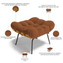 Ver imagem 5 de Poltrona Costela L02 com Puff Sala de Estar Bouclê Terracota - Lyam Decor