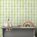 Ver imagem 2 de Papel de Parede Adesivo Xadrez Verde Oliva Lavável Fosco 3m