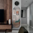 Ver imagem 2 de Espelho Pílula 150x50cm Suporte de Parede Couro Orgânico Corpo Inteiro