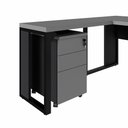 Ver imagem 5 de Mesa de Escritório em L 170 cm X 160 cm 40mm Pés Metal com Gaveteiro F5 Office Cor:Cinza Sagrado