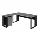 Ver imagem 2 de Mesa de Escritório em L 170 cm X 160 cm 40mm Pés Metal com Gaveteiro F5 Office Cor:Cinza Sagrado