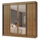 Ver imagem 3 de Guarda-roupa Casal Madesa Austin 4 Portas de Correr com Espelhos 3 Gavetas