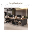 Ver imagem 6 de Mesa para Escritório e Home Office Escrivaninha Moderna e Simples Lineare 136cm Nogal e Preto Marrom Artany