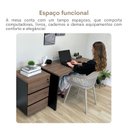 Ver imagem 5 de Mesa para Escritório e Home Office Escrivaninha Moderna e Simples Lineare 136cm Nogal e Preto Marrom Artany