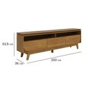 Ver imagem 6 de Rack Bancada Selene 3 Gavetas Pés de Madeira Cumaru - Pallazio