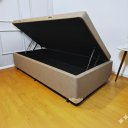Ver imagem 4 de Cama Box Baú Solteiro Blindado Diversas Cores (88x188x42)  - Linhão - Turim Bege Escuro