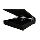 Ver imagem 1 de Cama Box Baú King Bipartido Suede Preto Com Pistão A Gás