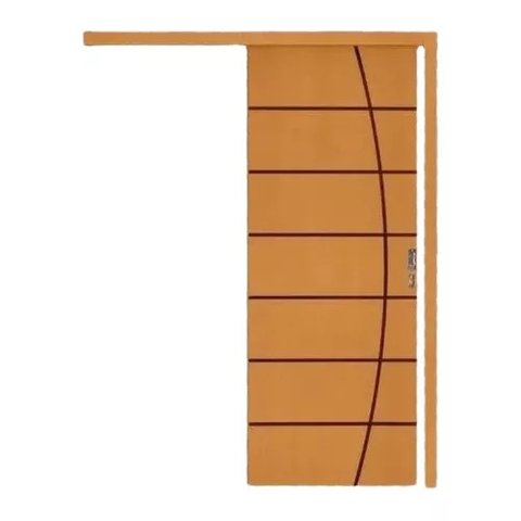 Porta de Correr com Trilho de Madeira Folha Frisada 210 (a) X 92  (l) C/fechadura