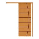 Ver imagem 1 de Porta de Correr com Trilho de Madeira Folha Frisada 210 (a) X 92 (l) C/fechadura