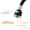 Ver imagem 3 de Torneira Cozinha Mesa Silicone Preto C61C Duplo Jato Gourmet