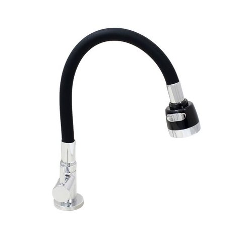 Torneira Cozinha Mesa Silicone Preto C61C Duplo Jato Gourmet